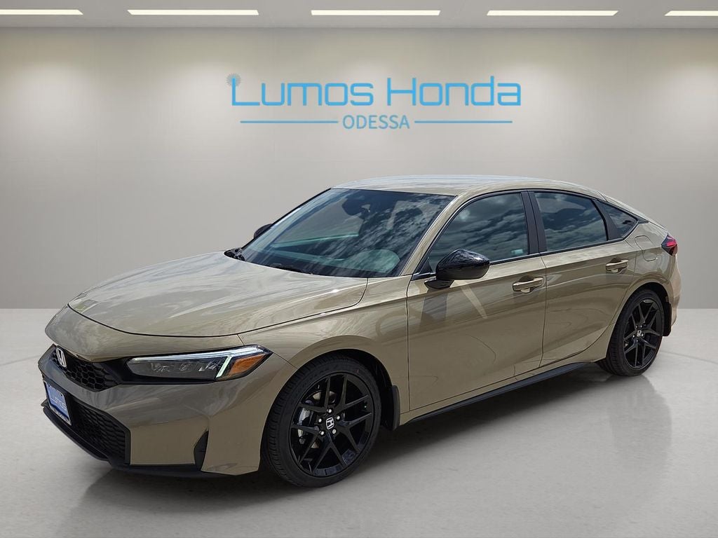 2026 Honda Civic Sport in Sand Dune Pearl — front three-quarter view