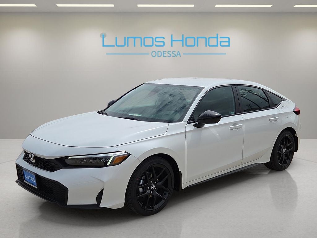2026 Honda Civic Sport in Platinum White Pearl — front three-quarter view