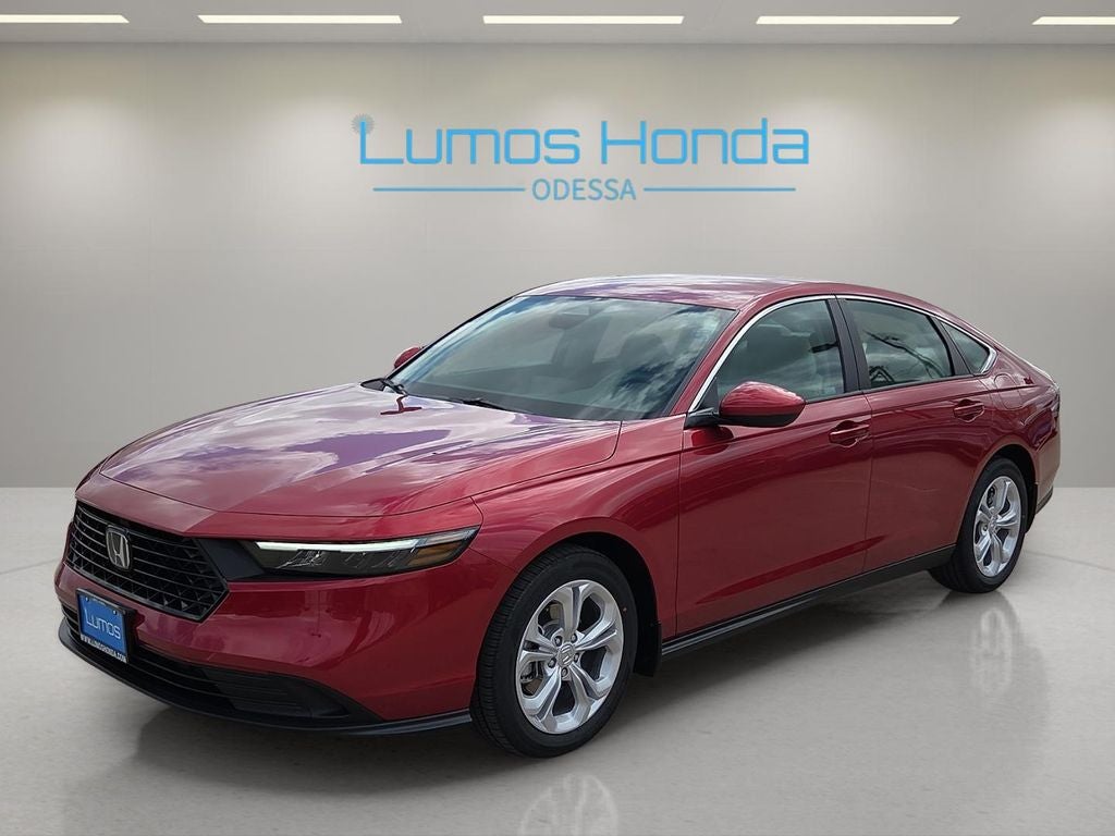 2026 Honda Accord LX in Radiant Red Metallic — front three-quarter view