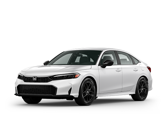 2026 Honda Civic Sport in Platinum White Pearl — front three-quarter view