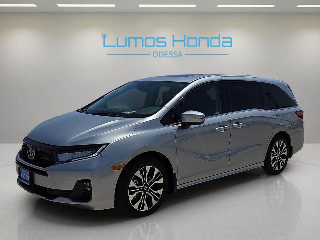 2026 Honda Odyssey Elite in Solar Silver Metallic — front three-quarter view