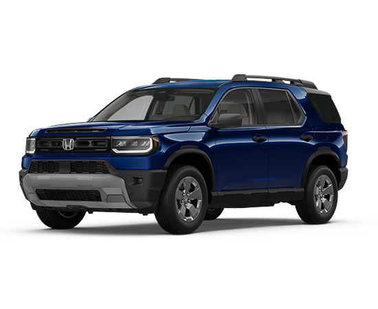 2026 Honda Passport RTL Towing in Obsidian Blue Pearl — front three-quarter view