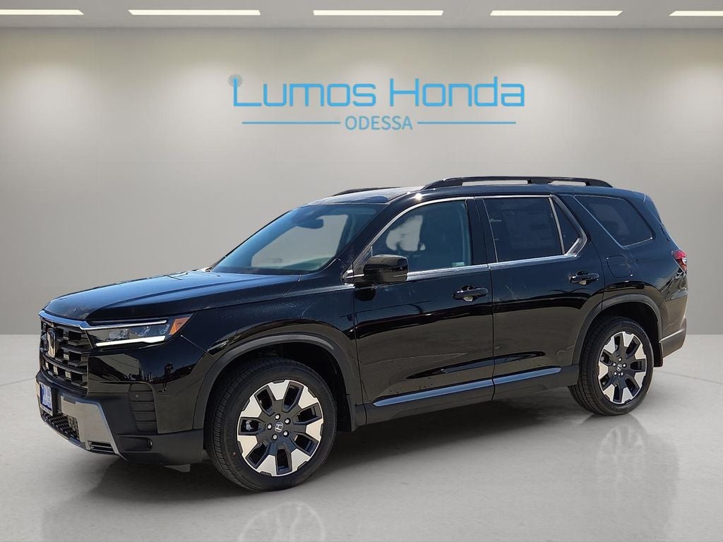 2026 Honda Pilot Touring in Black — front three-quarter view