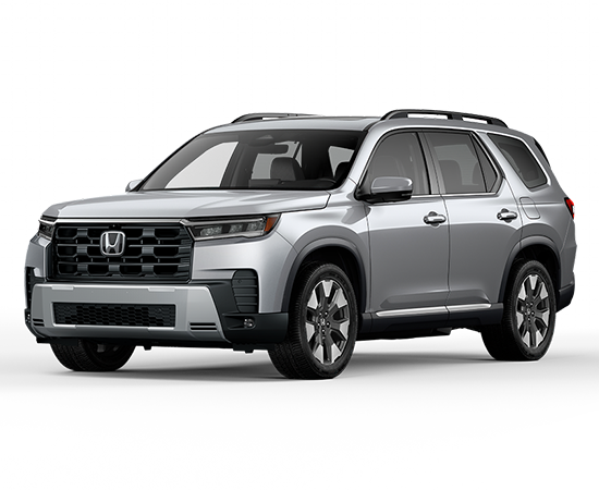 2026 Honda Pilot Touring in Solar Silver Metallic — front three-quarter view