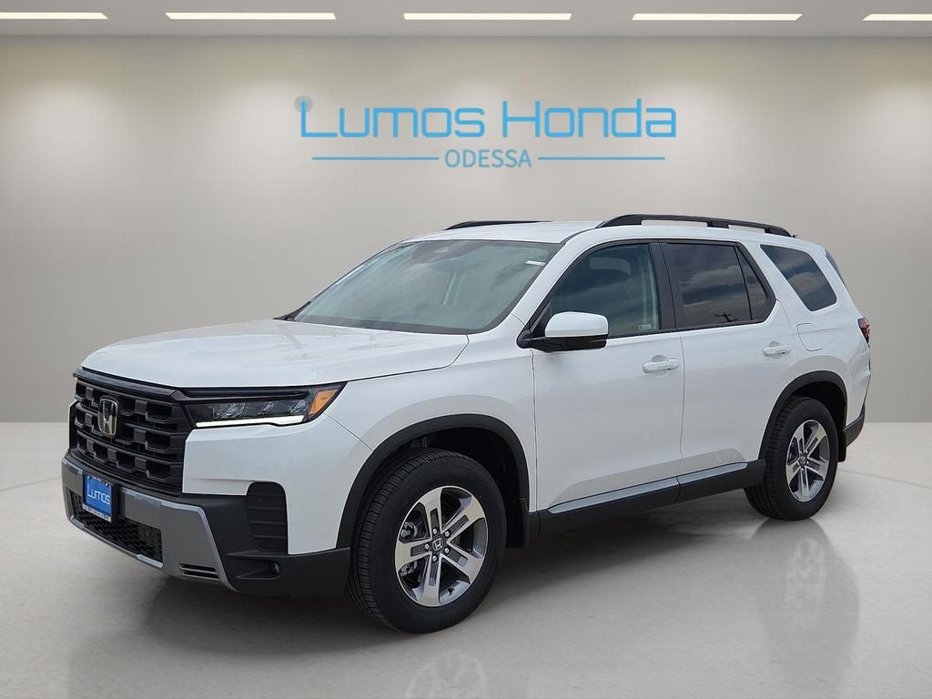 2026 Honda Pilot EX-L in Platinum White Pearl — front three-quarter view