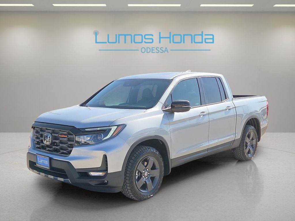 2026 Honda Ridgeline TrailSport in Solar Silver Metallic — front three-quarter view