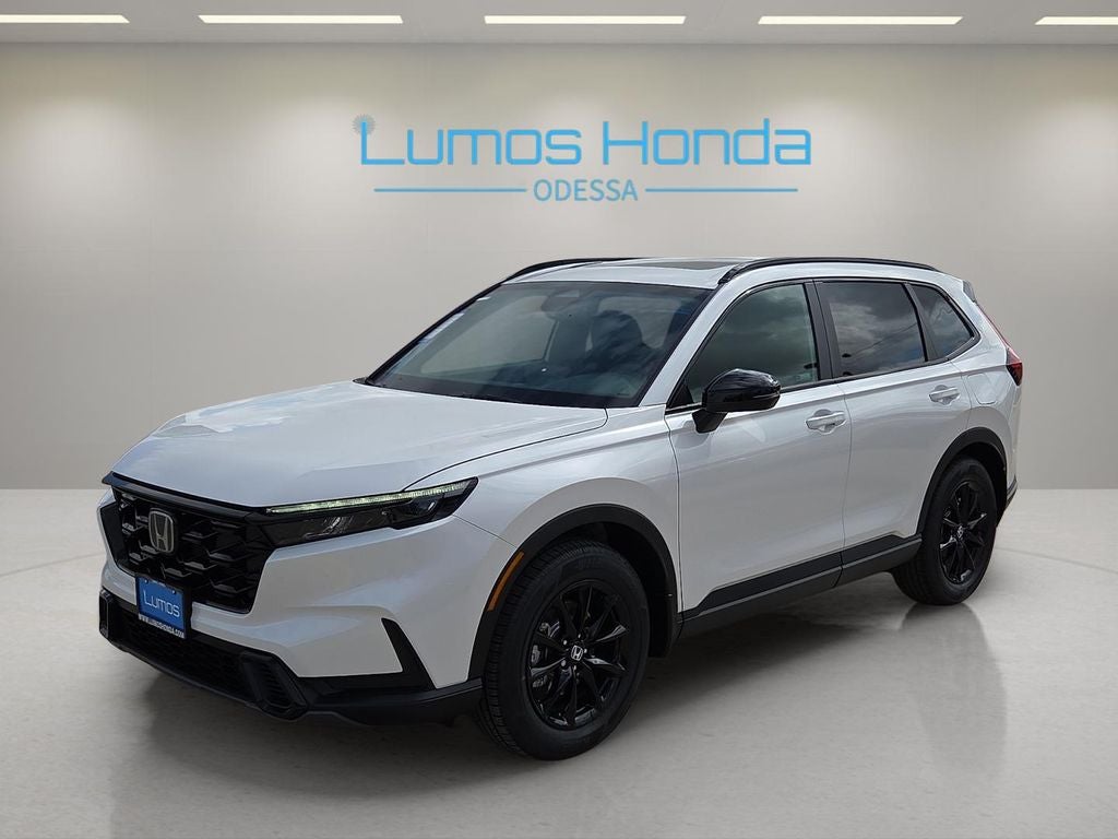 2026 Honda CR-V Hybrid Sport in Platinum White Pearl — front three-quarter view